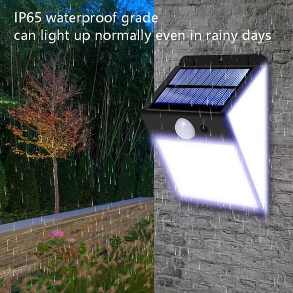 LED Solar Sensor Lys Vanntett Smart Lys Kontroll Vegglys Varm Hvit