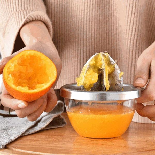 Aftagelig rustfrit stål appelsin citronpresser med manuel presse KLB