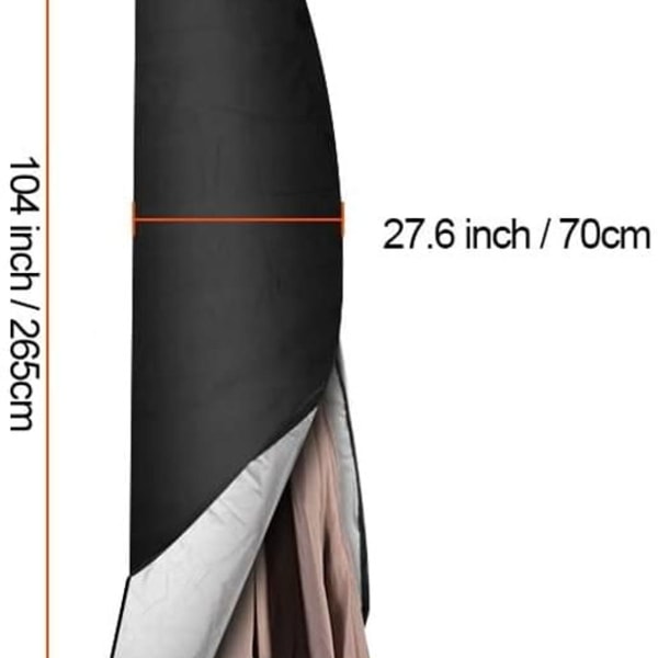 Beskyttende kalesje for parasoll i sort Oxford-stoff