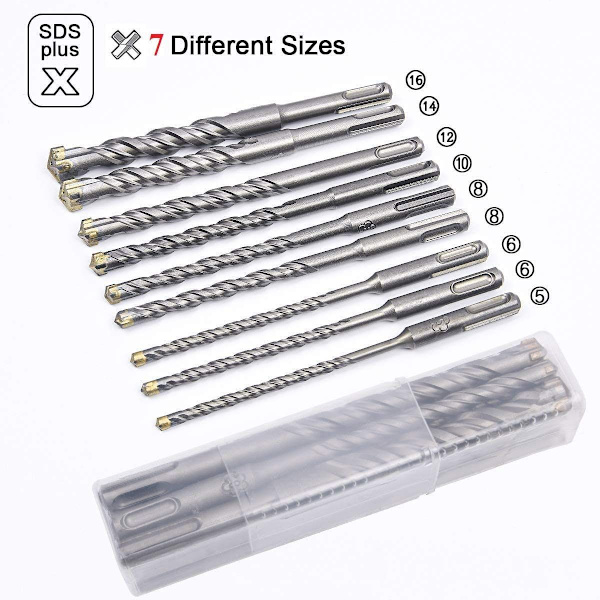 Betonbor 9 stk. (5mm 16x160mm) Flisebor Elektrisk SDS Plus Hammer