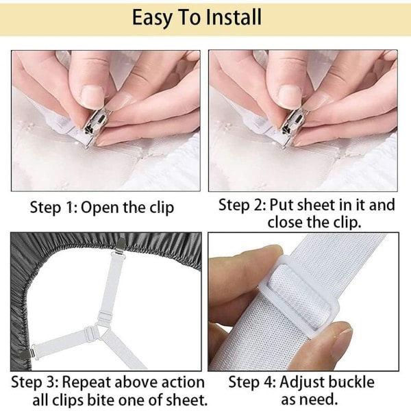 Justeret Lakensejl Justeret Lakensejl Justerbart Lakensejl Klips Elastisk 3-Vejs 6 Se