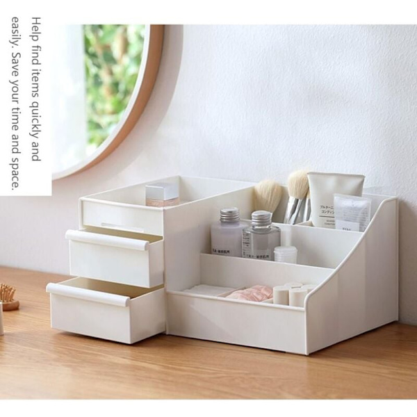 Skrivebords kosmetik opbevaringsboks med skuffer, makeup organizer skuffer KLB