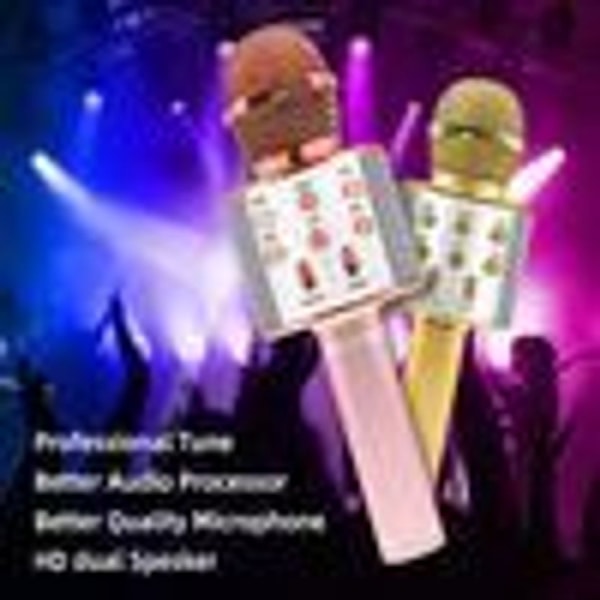 Bluetooth Karaoke Mikrofon - Bærbar håndholdt mikrofon til børn og voksne