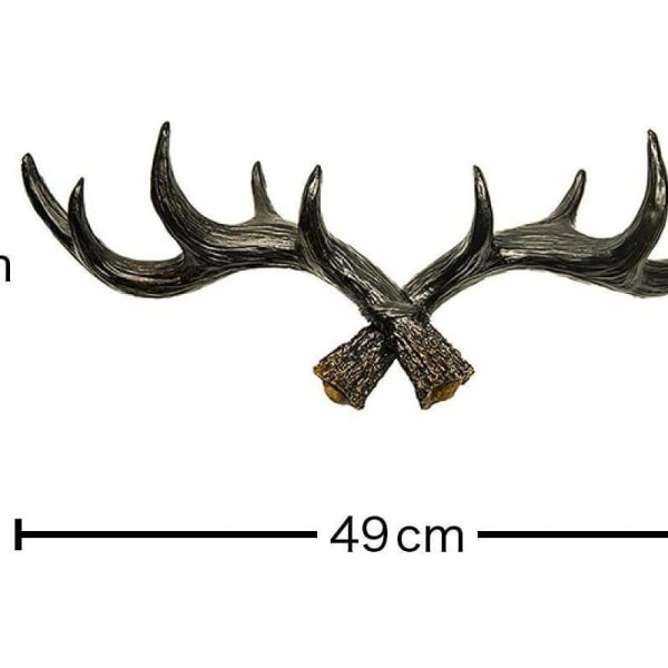 Hjortetavsætning knagerække-sort 49 cm-hjem og