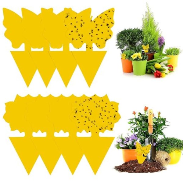 48 stk - gule planteskilt - 24 x tykke sommerfugler + 24 x tykke