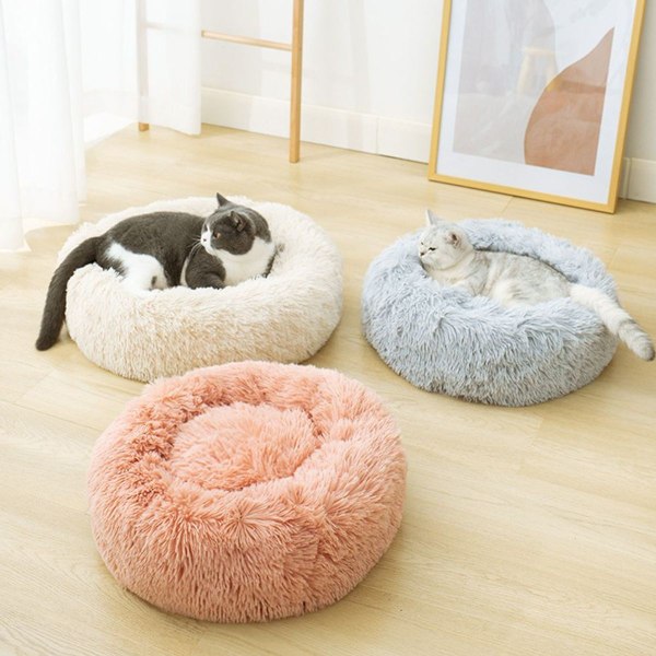 50cm kattbädd Vacker husdjursbädd, husdjursbädd plysch ljusbrun KLB