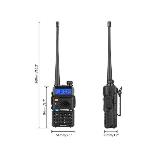 - UV-5R Kompakt Walkie Talkie med Litiumbatteri - Bärbar VHF/UHF Tvåvägsradio KLB