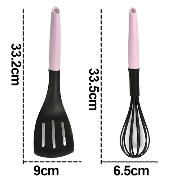 Pink nylon spartel, non-stick pande, speciel madlavning sigte, stegespatel + piskeris KLB