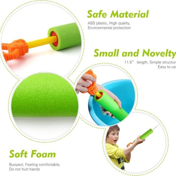 Vattenpistol leksaker för barn, 3-pack skum vatten Blaster Shooter KLB