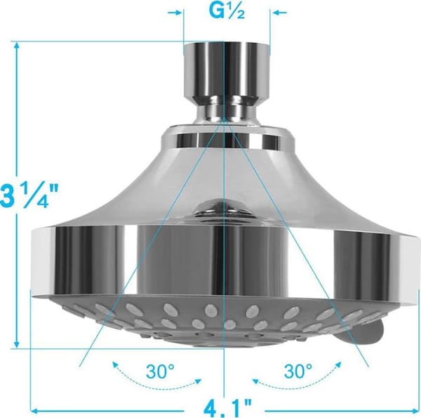 Brusehoved Ø 120mm|Krom-Krom