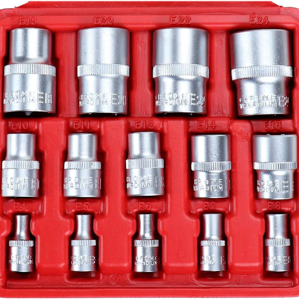 Sett med 14 Torx Torx-hylser for biler, lastebiler, motorsykler, ATV-er KLB