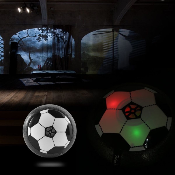 Farverig, batteridrevet, luftsvævende LED-fodbold KLB
