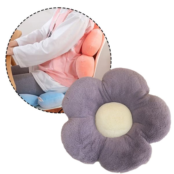 Blomsterpute, pute formet som en blomst, pute, lilla pute
