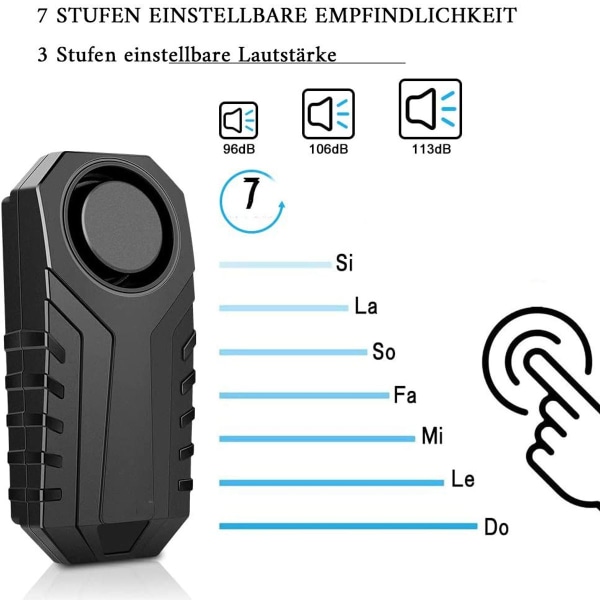 Cykel larmsystem 2-pack, 113dB högt trådlöst stöldskydd cykel motorcykel KLB