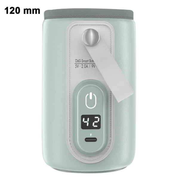 Bærbar USB-flaskevarmer for babymorsmelk, høygrønn KLB