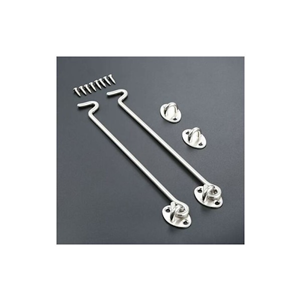 Hyttkrok, Fångar Hyttdörr, Skjul Låslås, Hyttkrok, Hyttkrokar, Stormkrokar, Rostfritt Stål Hyttkrok Krok (Silver) KLB