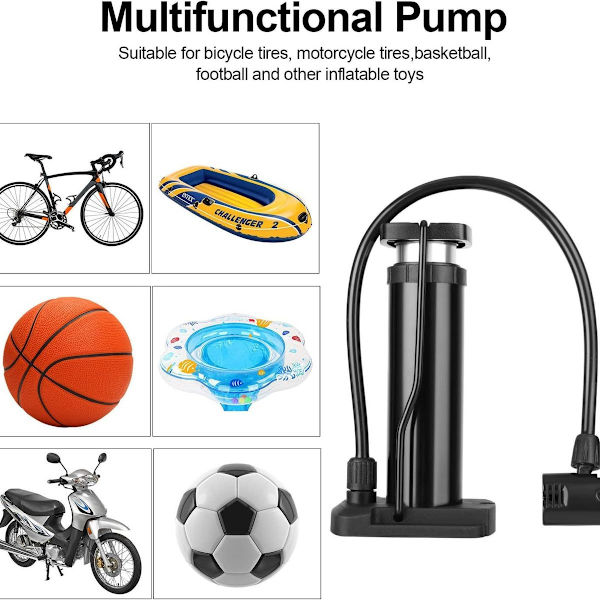 QKURT-polkupyörän pumppu, jalkakäyttöinen polkupyörän pumppu, kannettava minipolkupyörän pumppu KLB