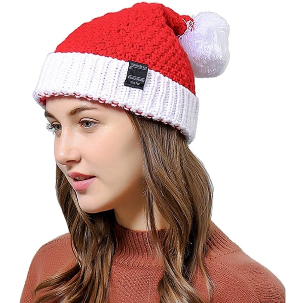 Unisex Julehue Beanie Hat Vinter Varmt Strikket Julemand Hat