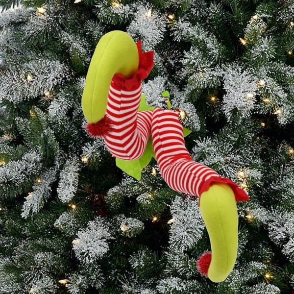 Julealv tretopper dekorasjoner med utstoppede ben KLB