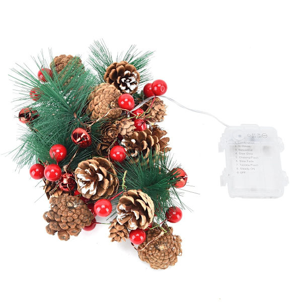 2m lang julelys, 20 LED, 8 lysmoduser, varmt lys, batteri KLB