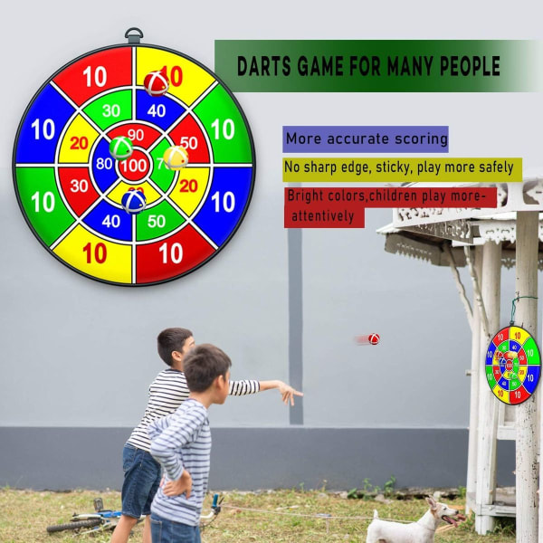 Barnas dartskive med 8 klebrige baller, dartskivesett med kroker KLB