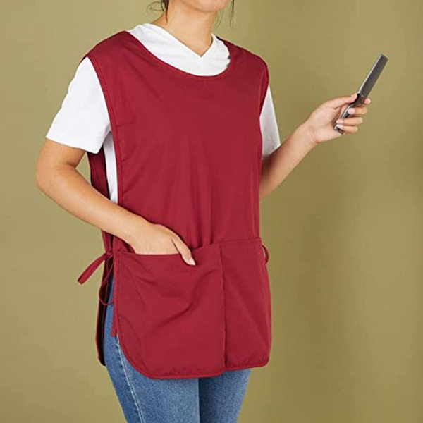 Universal unisex skomakareförkläde, rock med ficka, röd