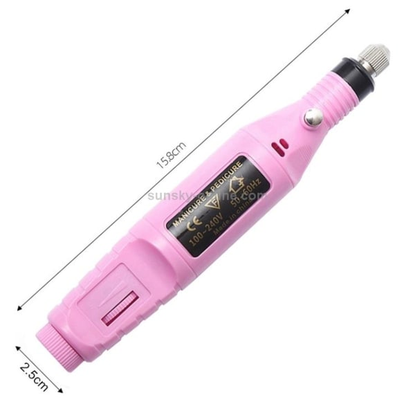 1 set strömförsörjning, professionell elektrisk manikymaskin, penna, pedikyr, nagel