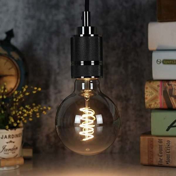 Led-lamput Vintage-lamppu 4W himmennettävä savulasi 2700K lämmin valkoinen Edison-kierre E27-kanta 220/240V koristeelliset lamput G95 KLB