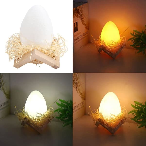3-farget 3D-trykt USB-oppladbar dinosaur egg nattlys KLB