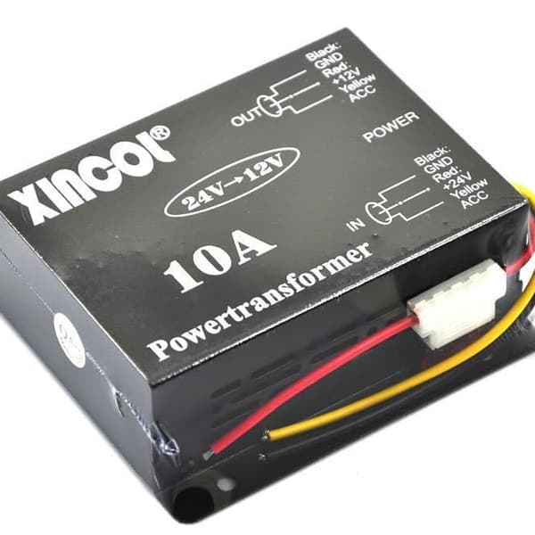 DC/DC spenningsreduksjon 24V til 12V 10A transformator spenningsomformer 24V KLB
