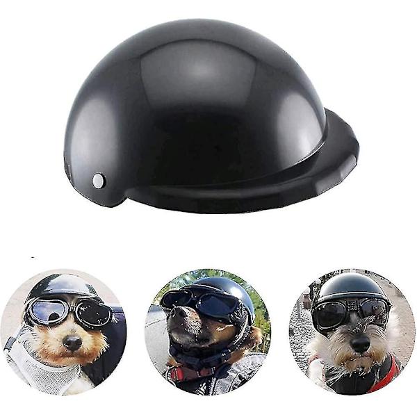 Hjelm og briller til hund - Justerbar motorsykkelhjelm for kjæledyr (S)