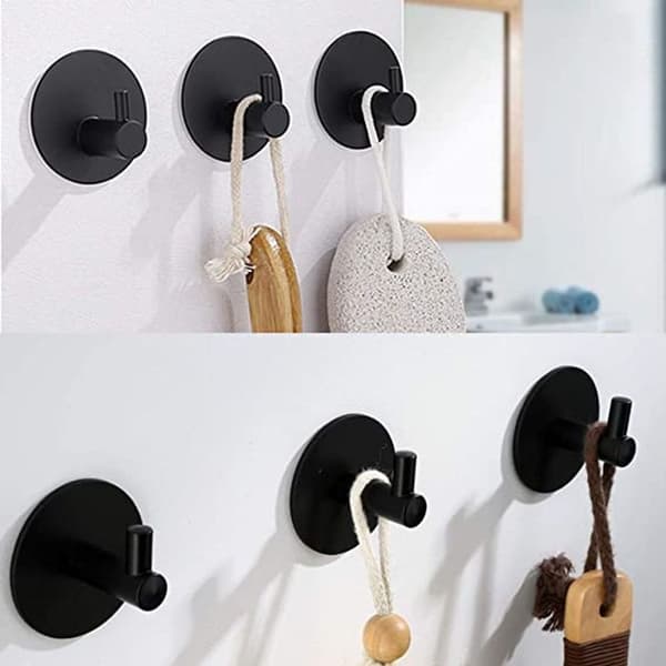 x Selvklæbende Rustfrit Stål Adhesive Hooks Håndklædeholder Håndklæde Hooks Væghængte Hooks