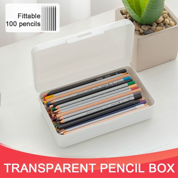 Penalboks i farvet plast, blyantæsker med stor kapacitet til keramisk hvid KLB