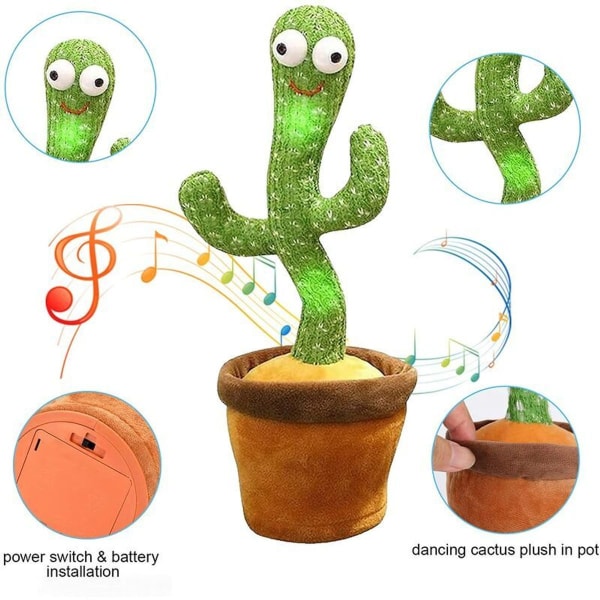 Dansa och repetera kaktus, prata kaktus, leksak kaktus med upp