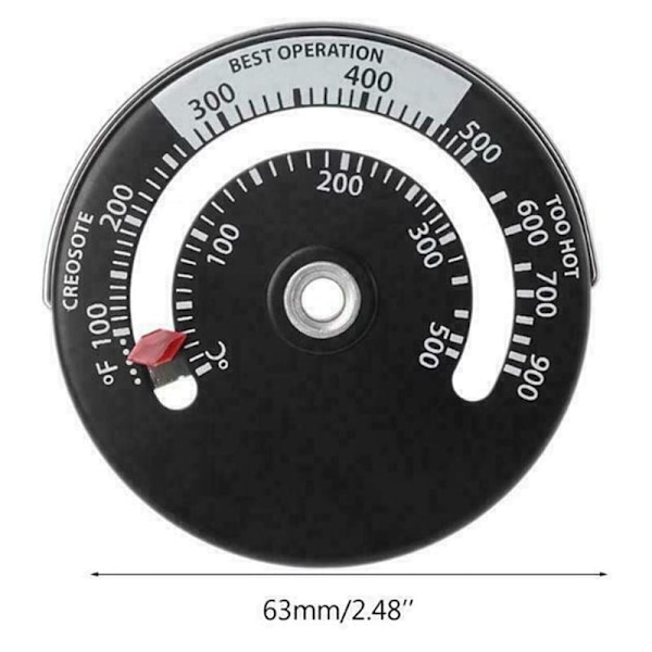 Magnetisk spis termometer eldstad rör termometer för rund trä skorsten rör ugn temperaturmätare (1) KLB