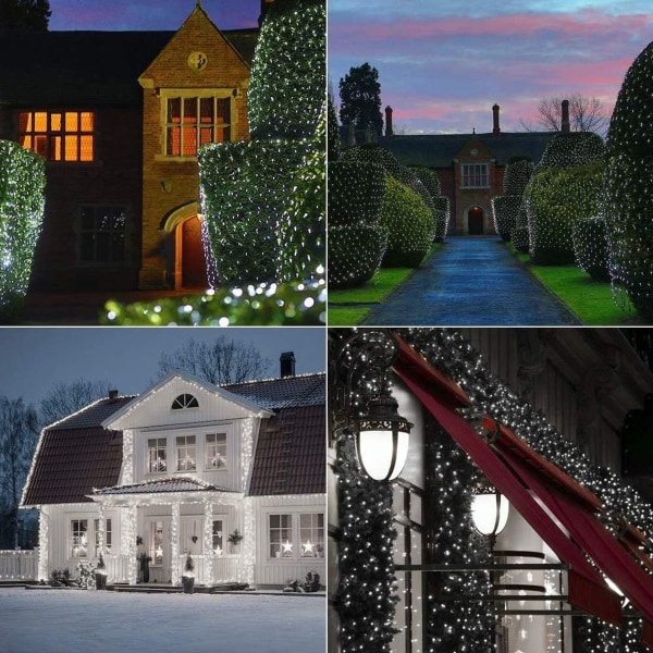 Solcellsbelysning för jul utomhus, BrizLabs 24M 240 LED vit KLB