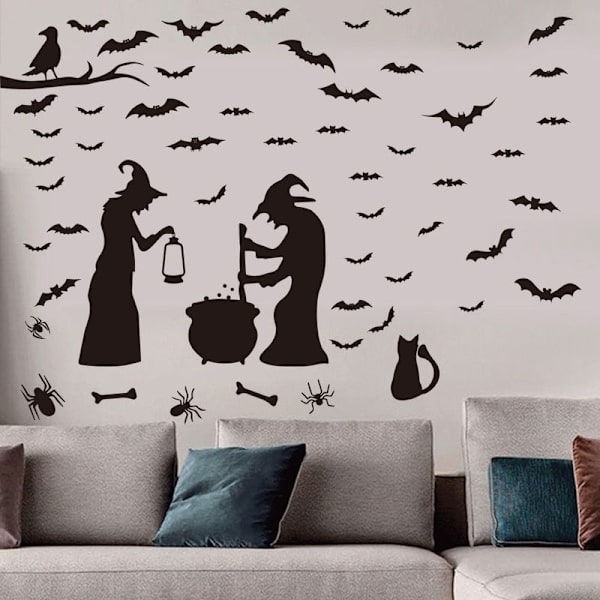 Noitakattilan lääke, Halloween-tarra, purkki, olohuone, makuuhuone