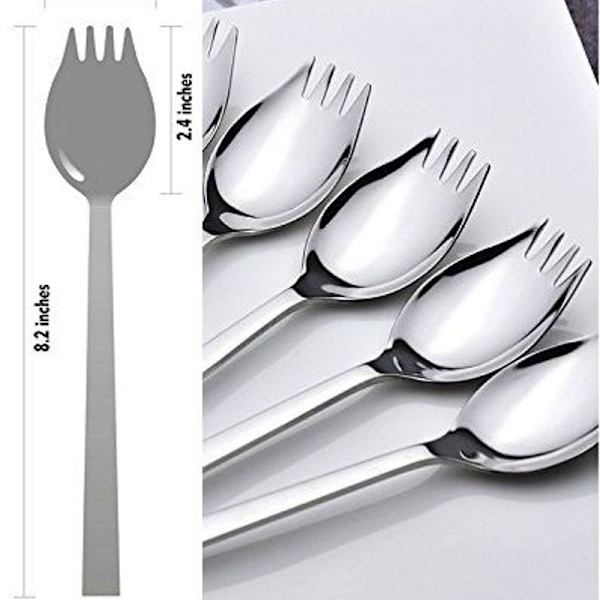 Sporks, pakke med 4, 1,6 tommer brede sporks lavet af 18/10 rustfrit stål