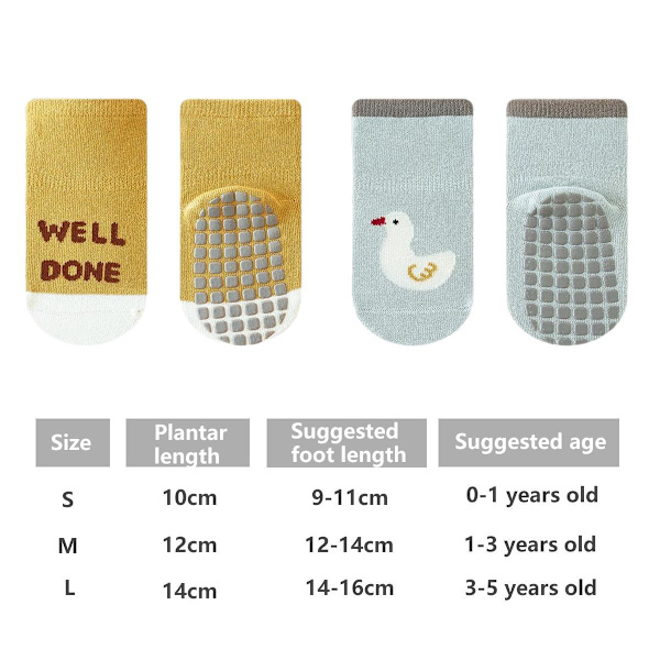 5 par babystrumpor med halkfria sulor, småbarnsstrumpor med handtag Kids Cr M KLB