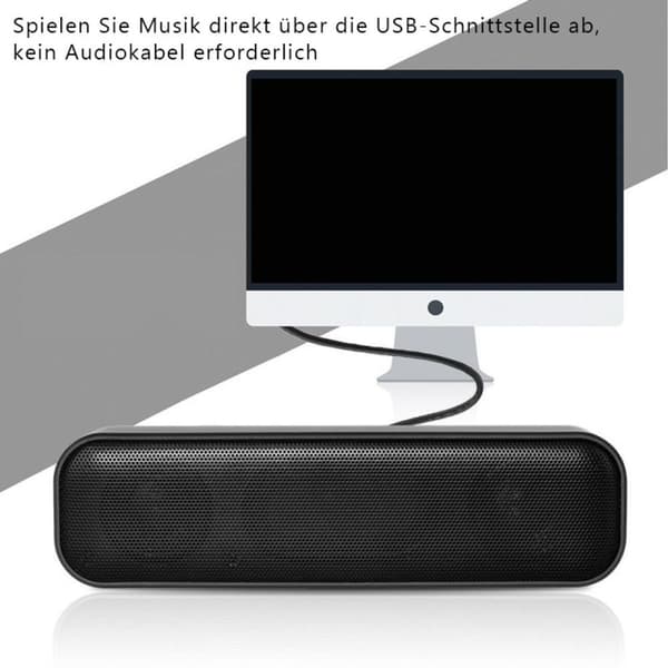 PC-højttaler, USB bærbar computerhøjttaler Mini Soundbar med 3D KLB