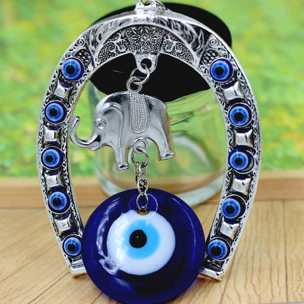 1 Stycke Blå Onda Ögat Amulet, Väggdekoration, Lycklig Elefant