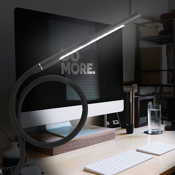 Dimbar USB-sänglampa med 22 LED-lampor, flexibel klämma (svart) KLB