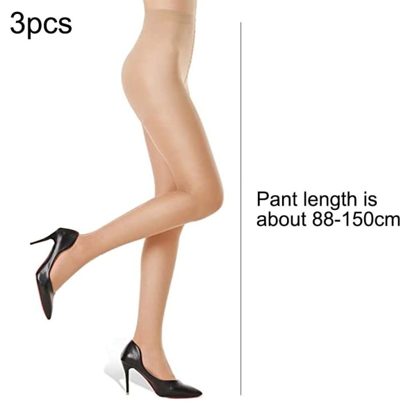 Sexede strømpebukser til kvinder i en pakke med 3, elastiske, lys hudfarve KLB