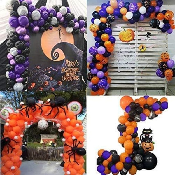 Halloween ballongbåge, dekorativ halloween ballongkrans,