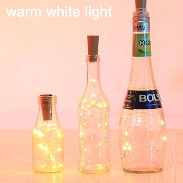 10 stycken) 20 LED korkljus koppartråd ljusslingor varmvitt KLB