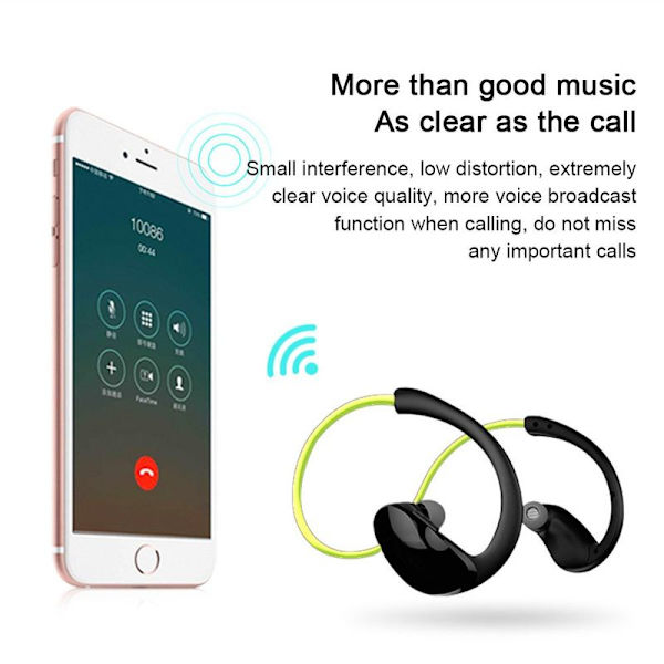 Bluetooth-kuulokkeet, hikin-kestävät, Bluetooth, vihreät