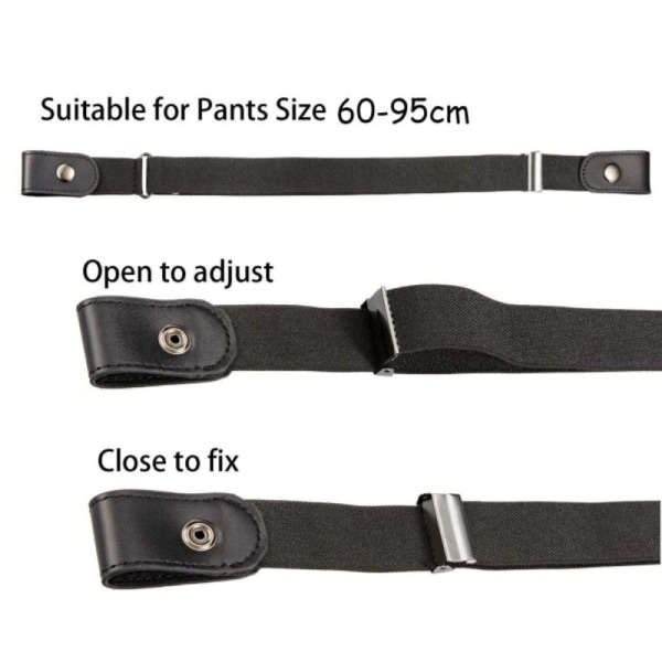 Relaxation belt - trouser belt without buckle - elastic - adjustable black KLB