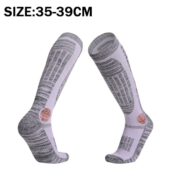 2-pack skidstrumpor för skidåkning, snowboardåkning, utomhusbruk, gult + lila KLB
