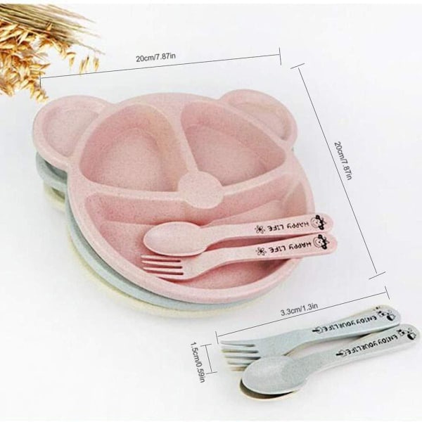 Kylewo 3-delad barnservis set, uppdelad barnservis set BPA-fri | KLB