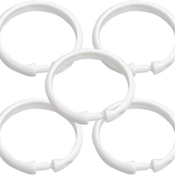 12-pack högkvalitativa duschdraperiringar i plast